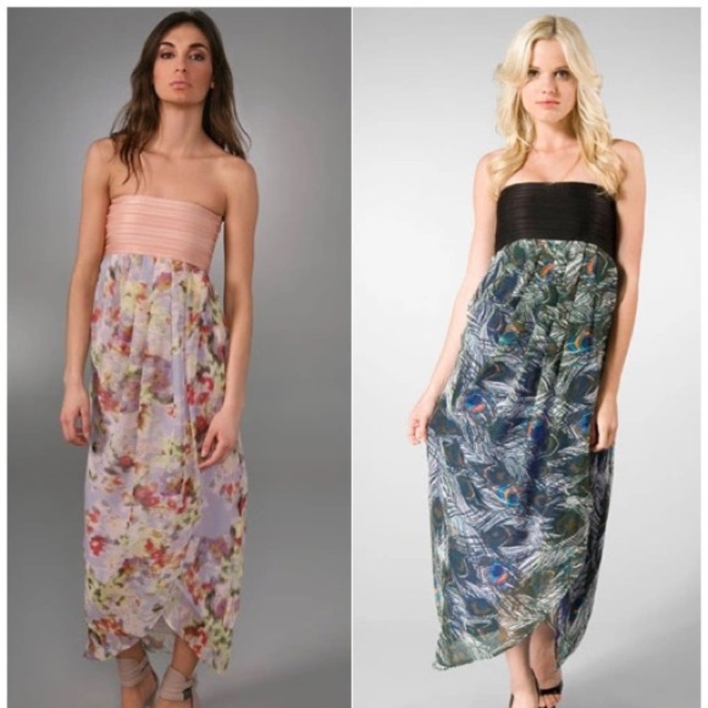 Silk Strapless Elizabeth & James Tea Length Dress
